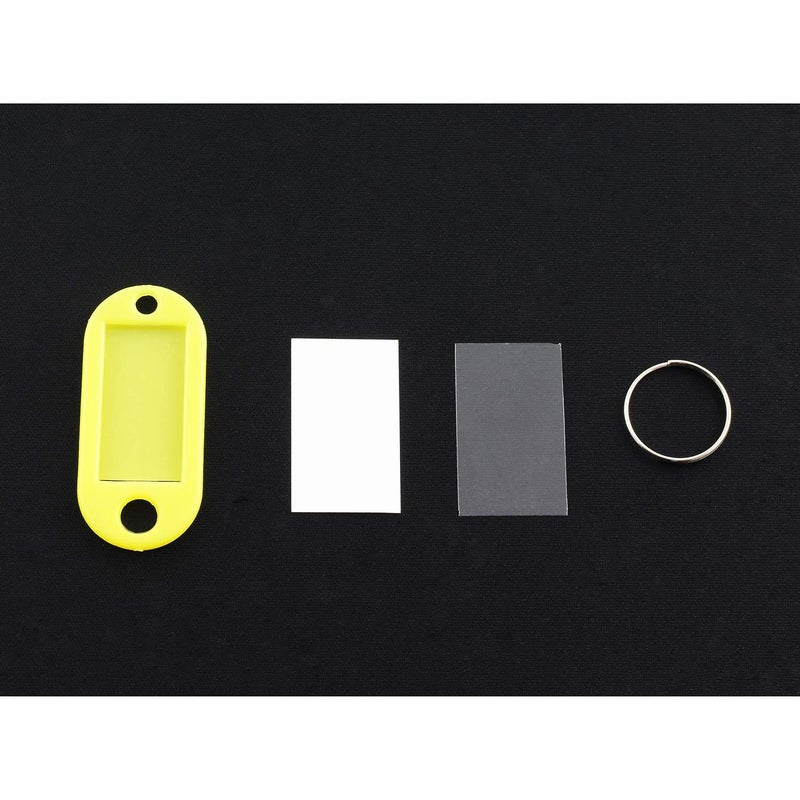 Lind Kitchen 40pcs Yellow Key Ring Label Tags Plastic Keys Holder and Identifier Name Number Address Information Label Card for Keys ID 5x2.2cm - Image 3